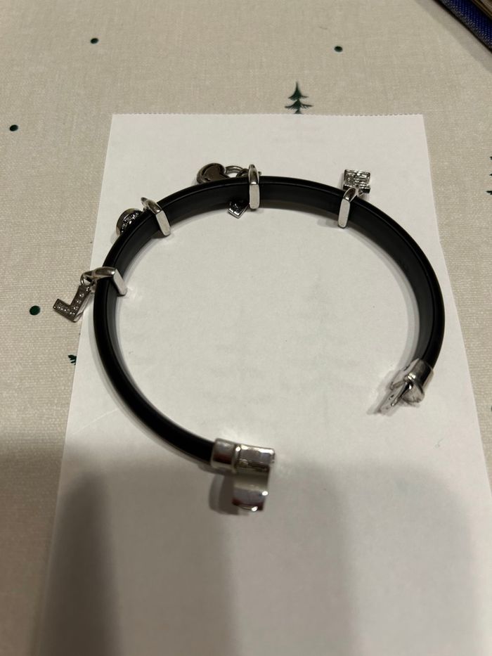 Bracelet silicone noir charms love - photo numéro 3