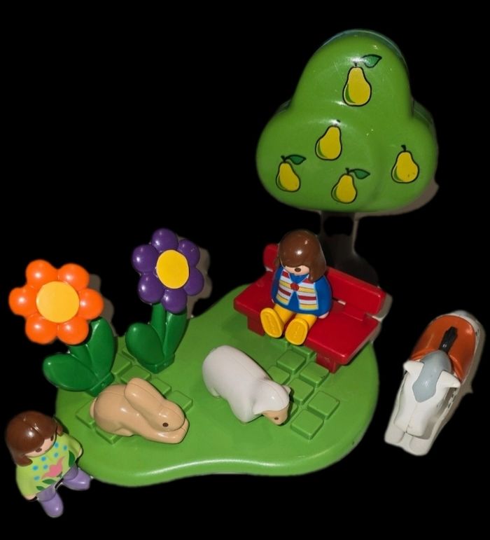 123 playmobil 6757 le square des animeaux complet