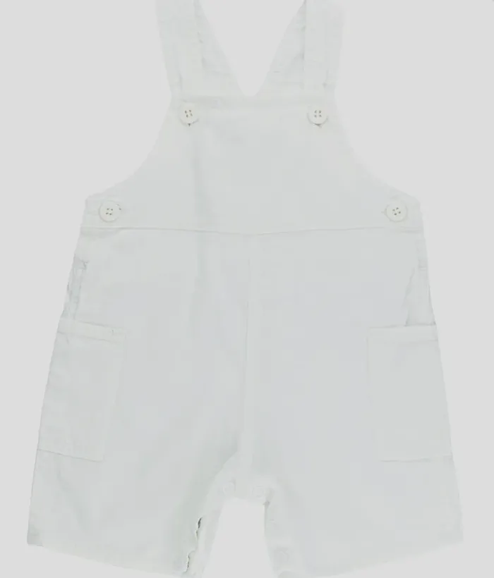 Salopette-short 12 mois en lin et coton Petit Bateau