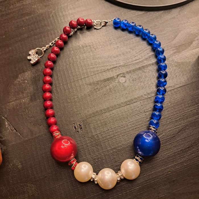 Collier ras de cou bleu blanc rouge - photo numéro 9