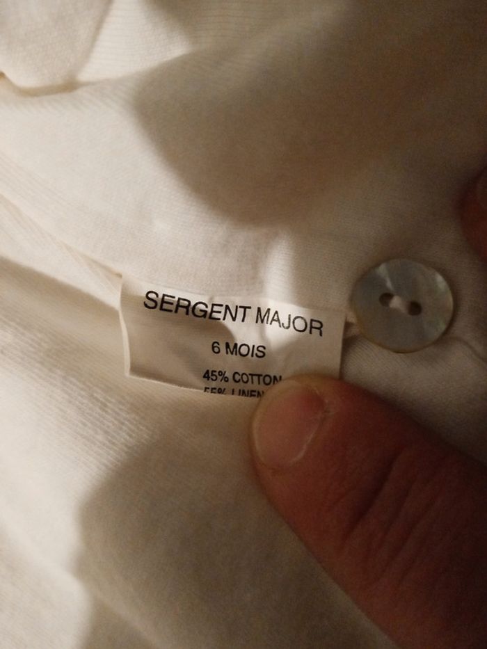 Veste blanche Sergent Major T 6 mois - photo numéro 3