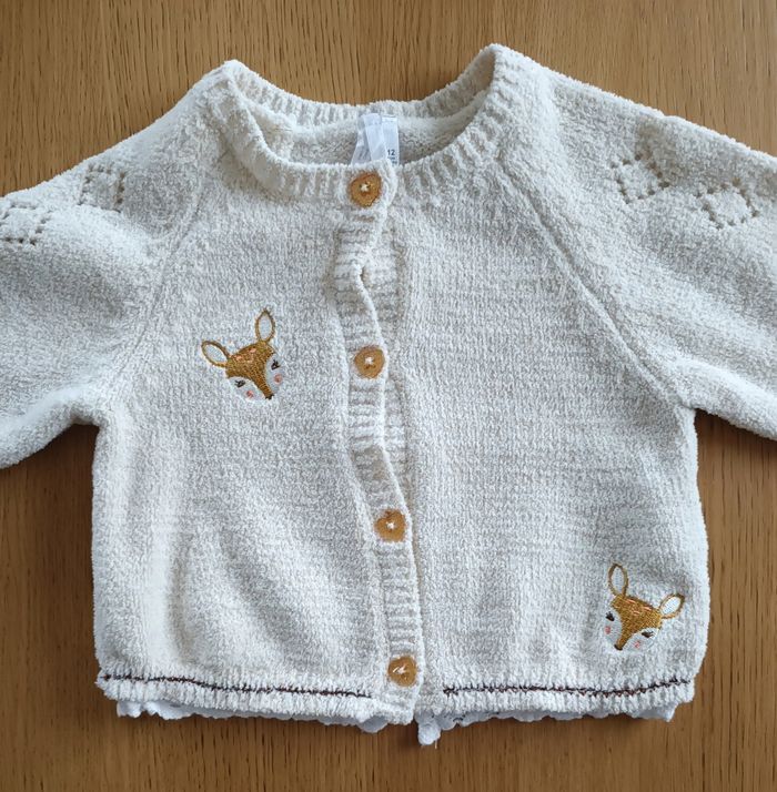 Gilet Orchestra effet pilou pilou crème 12 mois fille - photo numéro 3