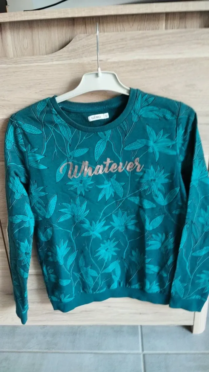 Sweat vert taille 12 ans Gémo fille