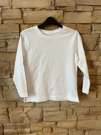 T-shirt manches longues blanc neuf 104 cm