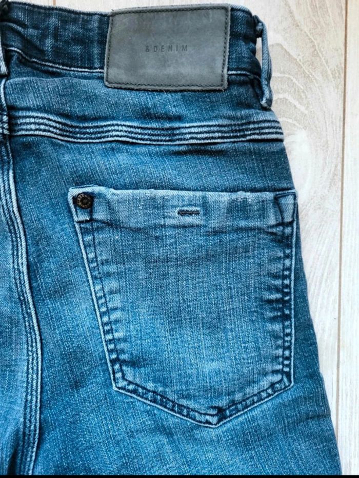 Jean H&M Homme Tech Stretch – Taille 38 FR – coupe slim déchirée – denim bleu extensible - photo numéro 12