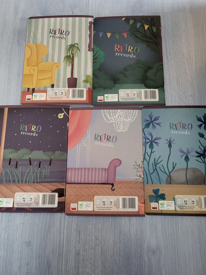 Lot de 5 cahiers retro records - photo numéro 3