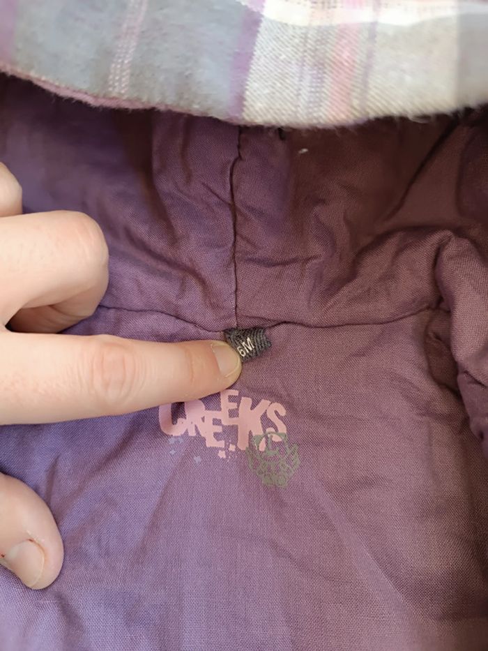 🔸 Manteau Style Écossais Gris & Rose – Creeks 6 Mois 🔸 - photo numéro 2