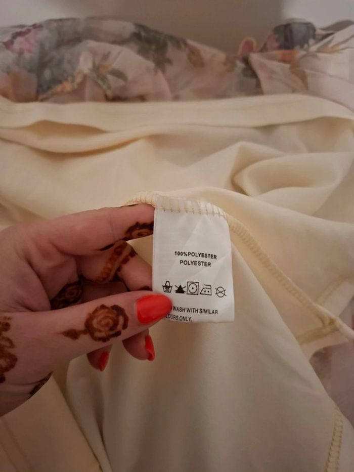 Robe longue rose pâle Fleurie volantée Golden Days taille S 36 - photo numéro 17