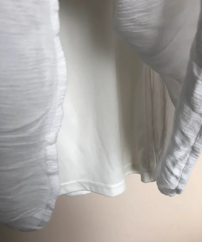 Robe Only 34 - gaze de coton blanc, dentelles, fond de robe - photo numéro 3
