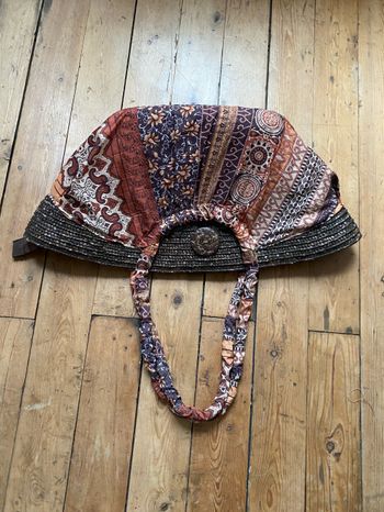 Sac de plage osier et tissus