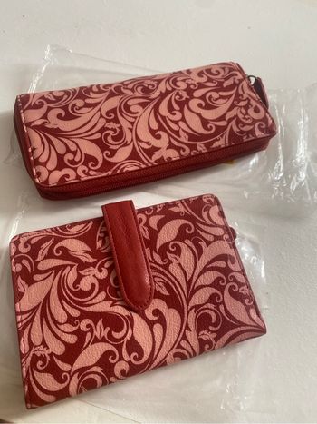 Lot portefeuille et porte carte en cuir neuf