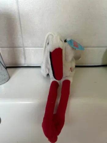 Peluche cigogne + porte clé cigogne