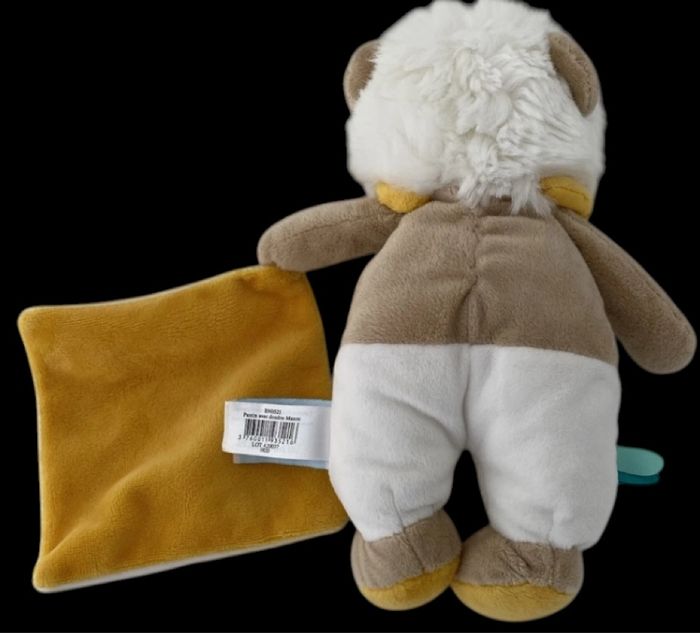❤️B4680 Doudou Lion Maxou Mouchoir Blanc  Beige Jaune Bleu Baby Nat Babynat - photo numéro 2