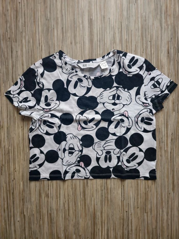 T-shirt crop top Mickey - H&M - Taille 134/140 cm