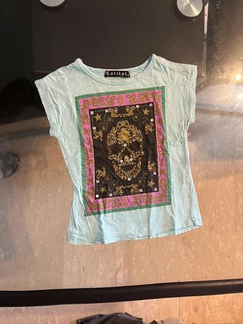 Tee shirt enfant fille tête de mort