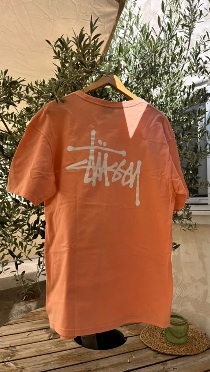 T-shirt Stussy rose saumon homme taille L - photo numéro 5