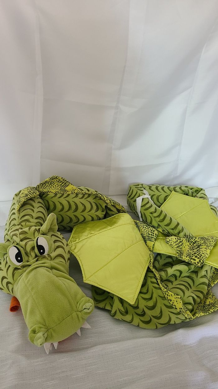 PELUCHE XXL IKEA GRAND DRAGON VERT MINNEN DRAKE 190 CM - photo numéro 2