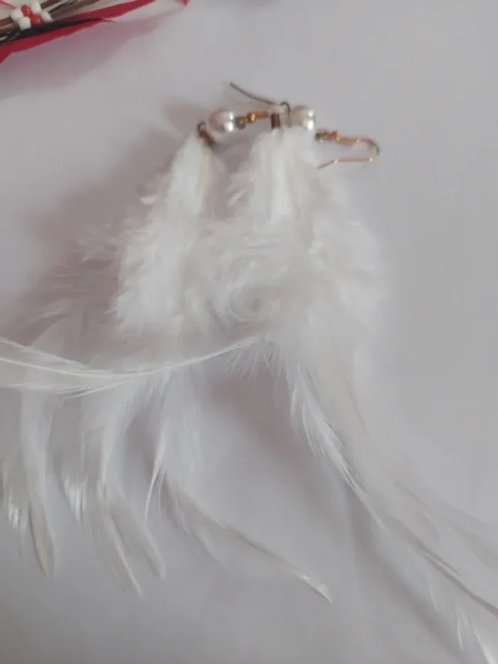 Boucle d'oreille plumes