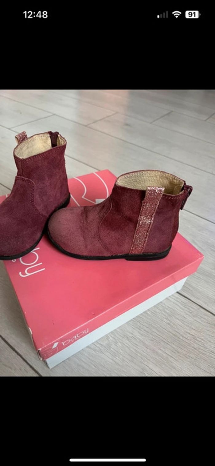 Bottine gémo couleur bordeaux - photo numéro 2