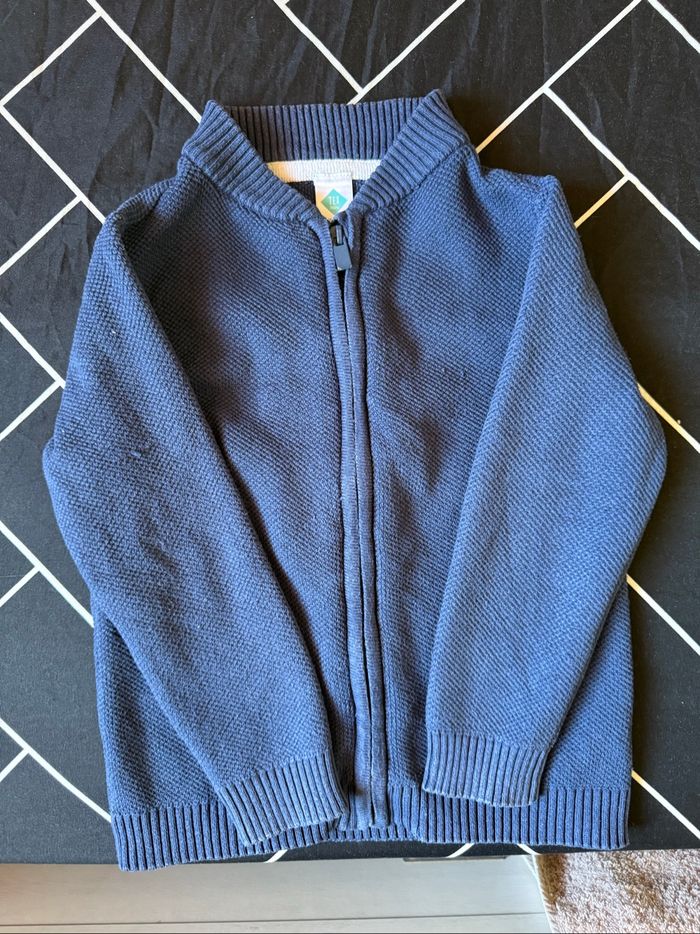Gilet zippé bleu marine – Tex Baby – 36 mois