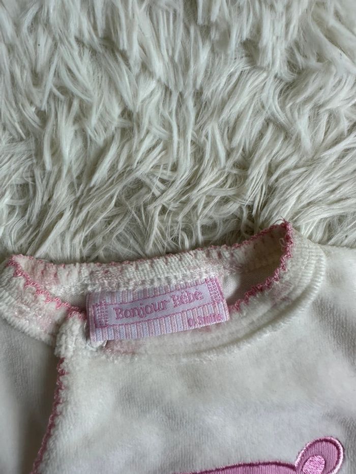 Pyjama velours bonjour bébé taille 0-3 mois - photo numéro 3