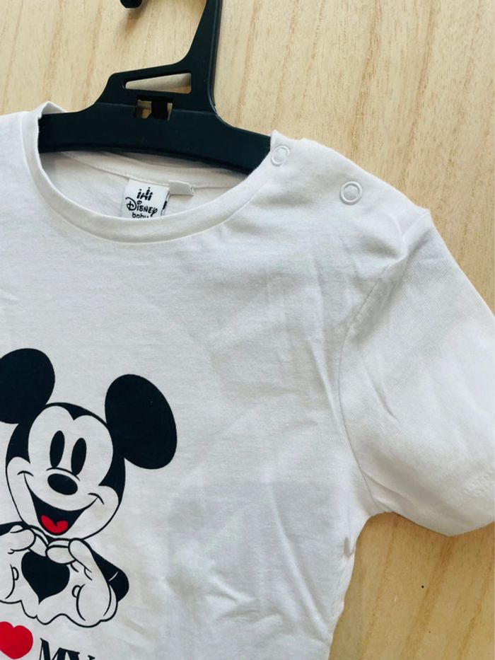 T-shirt blanc manches courtes Disney baby Mickey 24 mois - photo numéro 8