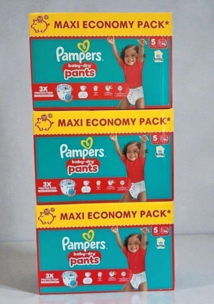 3 cartons de couches pampers pants taille 5