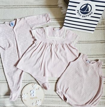 Ensemble ete fille petit bateau 6 mois rose