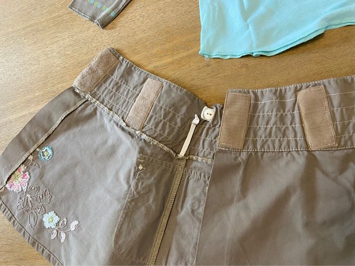 Ensemble jupe et top Catimini turquoise et taupe taille six ans - photo numéro 5