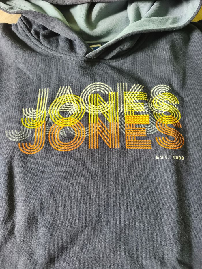 Sweat à capuche garçon 16 ans Jack & Jones bleu marine - photo numéro 3