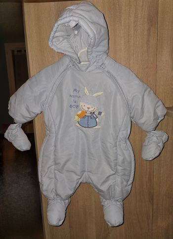 Combinaison ski chaude à capuche bleue 