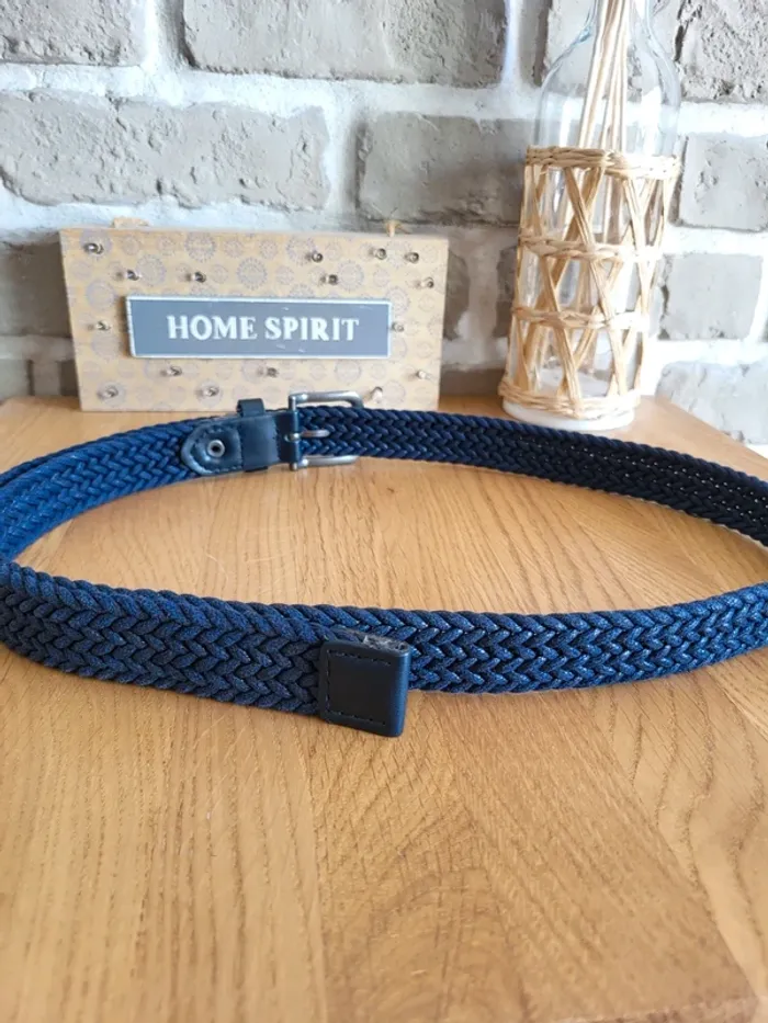 Ceinture tressée bleu marine neuve - photo numéro 5