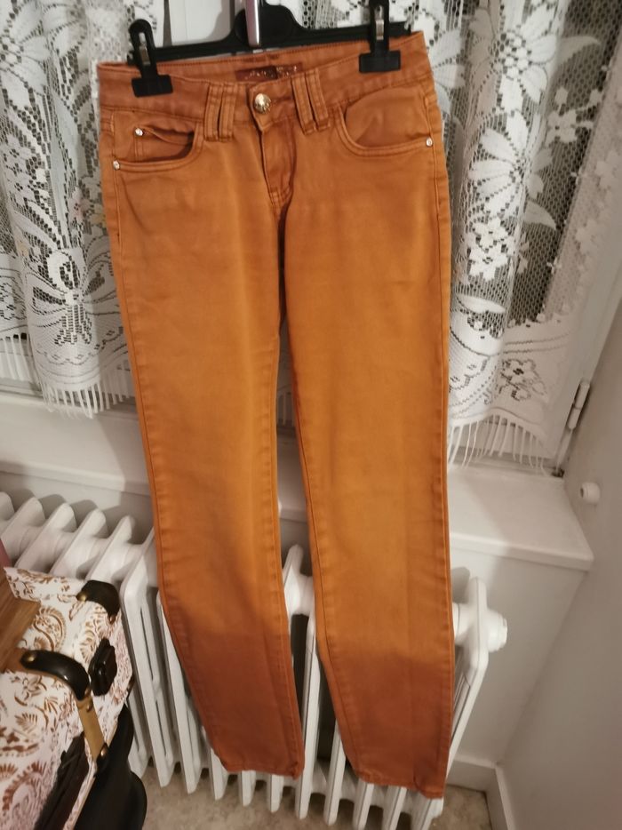 jeans marron rouille
