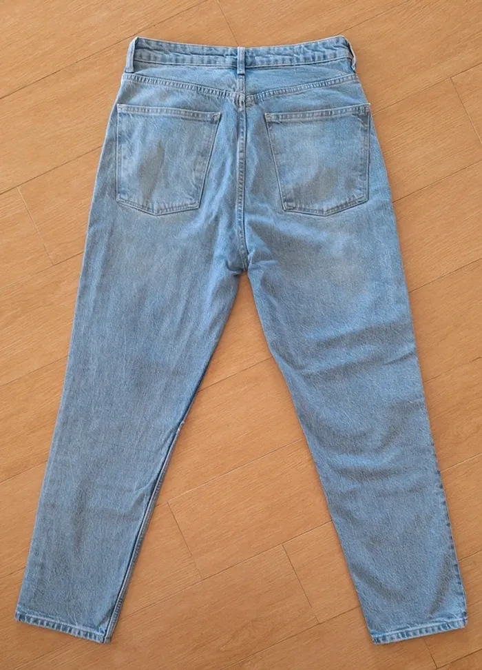 Jeans bleu clair droit femme 40 Zara - photo numéro 2