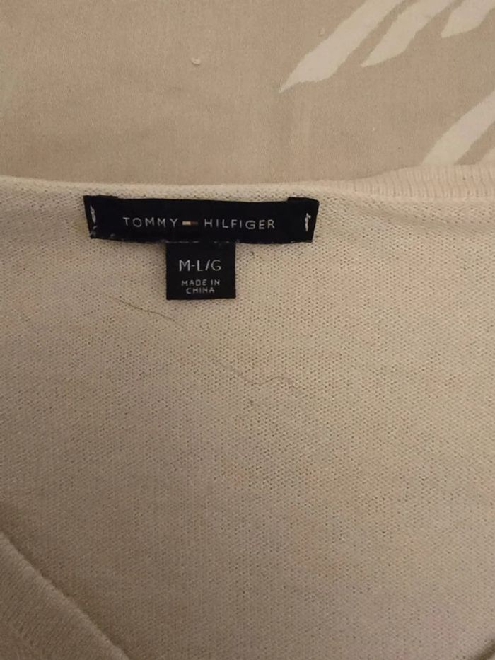 🌟 pull leger et très large blanc Tommy Hilfiger femme - Taille L 🌟 - photo numéro 4