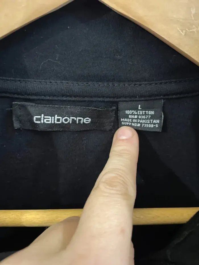 1/4 quarter Zip sweater Black Claiborne Men L - photo numéro 4