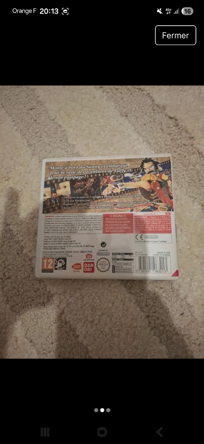 Jeu 3ds one piece unlimited Cruise sp 2 - photo numéro 2