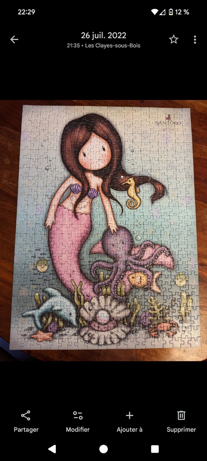 Magnifique puzzle Santoro Sirène Nice to sea you Ravensburger 500 pièces - photo numéro 2