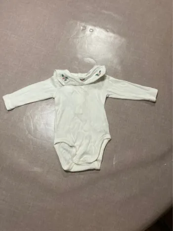 Body bébé manches longues col brodé – Bout’chou Bio – Taille 1 mois