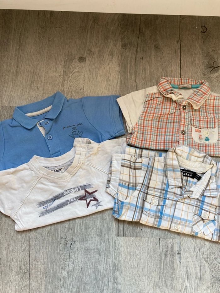 Lot 4 hauts manches courtes 12 mois