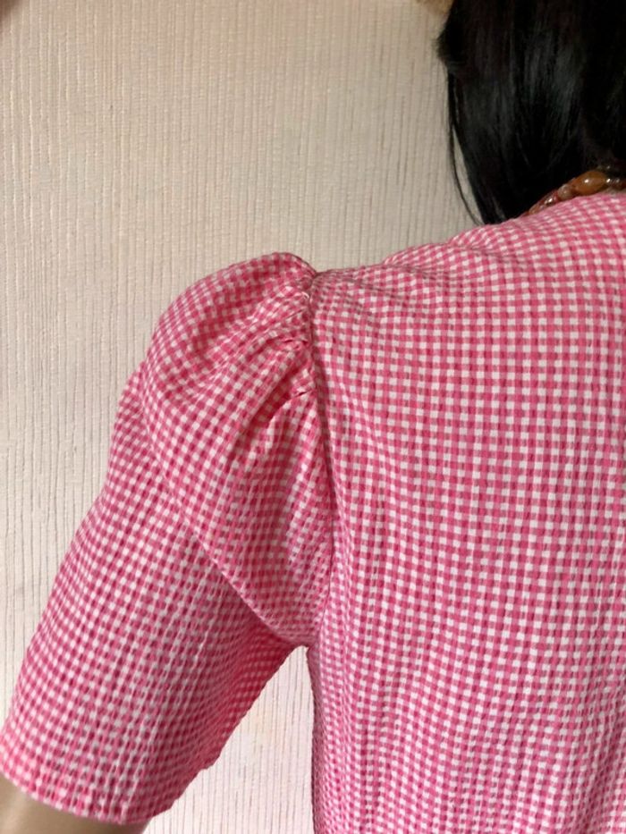 🍓Robe Vintage authentique années 70/80 vichy rose Cottagecore Romantique Retro summer Gingham Dress🍓 - photo numéro 12