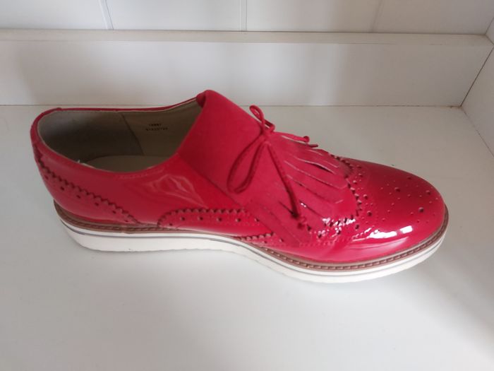 Chaussures mocassins My B rouge verni pointure 38,5 - photo numéro 3