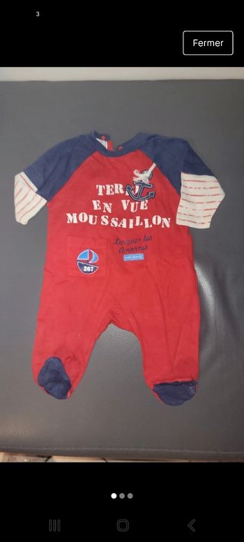 Grenouillère légère garçon 3 mois