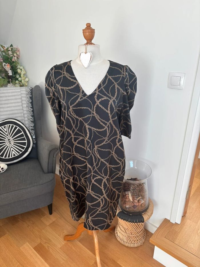 Sublime robe manches 3/4 froncées - Cottonade Paris - T42