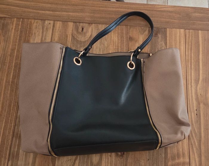Sac à main main Paquetage noir et marron beige - photo numéro 10