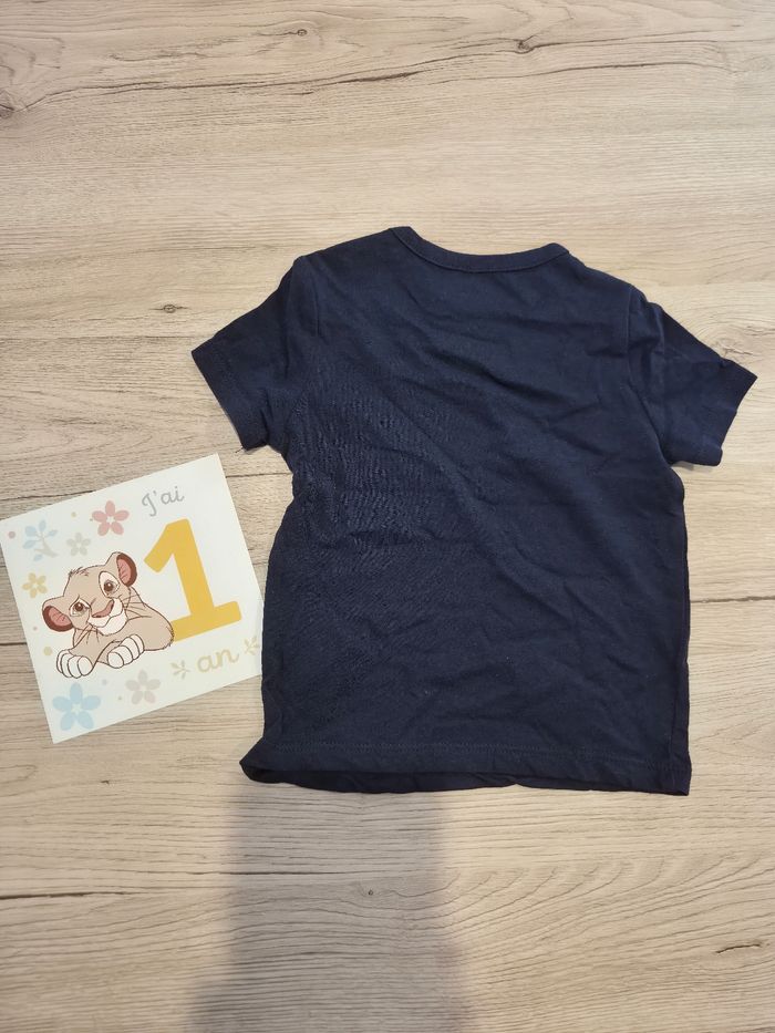 Tee-shirt manches courtes bleu marine, Kiabi, 12 mois - photo numéro 2