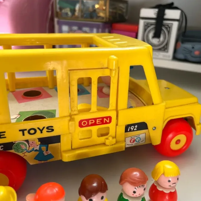 School bus fisher price vintage complet - photo numéro 12