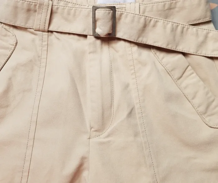 Pantalon en toile crème Zara - photo numéro 3