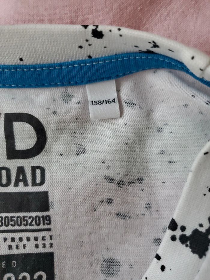 Tee-shirt blanc et bleu 13/14 ans 158/164cm C&A - photo numéro 3