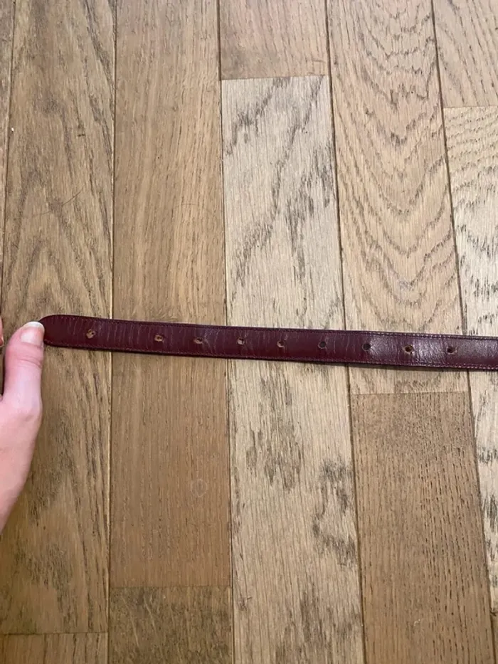 Ceinture en cuir bordeaux Celine Triomphe vintage - photo numéro 7